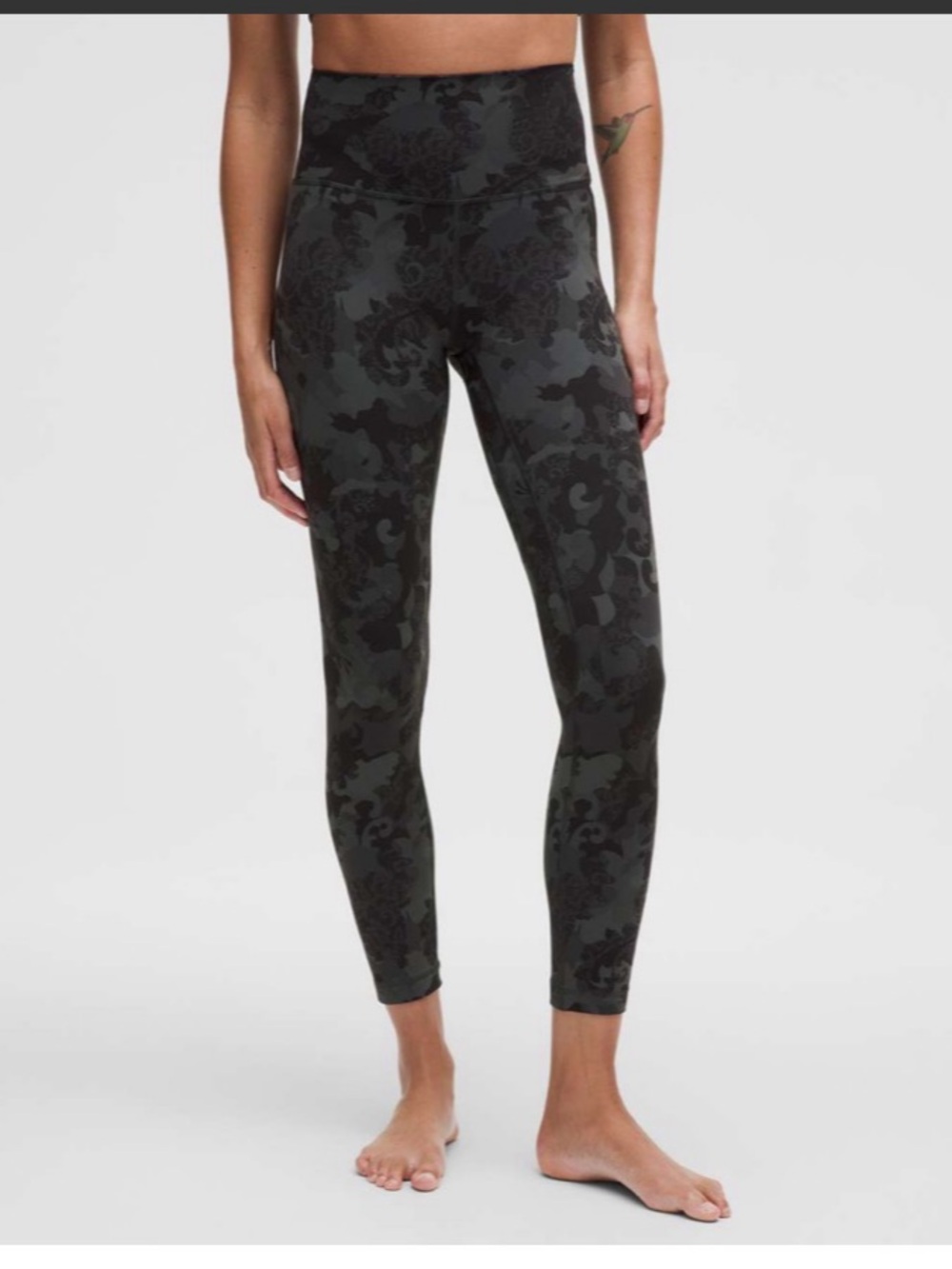 lululemon Align High-Rise Pant 25" | Hidden Heritage Black Lace Multi | Size 6